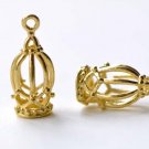 Anti Tarnish 16K Gold Bird Cage Charms Set of 10 A8158