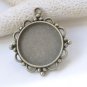 10 pcs Antique Bronze Dotted Pendant Tray Settings 25mm A4784