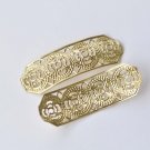 Raw Brass Curved Floral Embellishments Stamping Set of 10 A8534