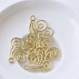 Raw Brass Filigree Floral Embellishments Stamping Set of 20 A8532