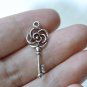 Antique Silver Filigree Flower Key Charms 11x28mm Set of 20 A8149