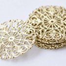 Raw Brass Snowflake Flower Stamping Embellishments Set of 10 A8535