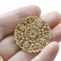 Raw Brass Snowflake Flower Stamping Embellishments Set of 10 A8535