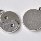 Antique Silver Tai Chi Yin-Yang Charms Pendants  15mm Set of 20 A8408