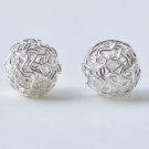 10 pcs Silver Tone Iron Hollow Wire Knots Ball Beads Size 10mm A8721