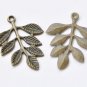 10 pcs Antique Bronze Leaf Charms Pendants 28x34mm A8719