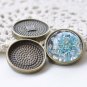 10 pcs Antique Bronze Pendant Tray Setting 25mm Cabochon A8537