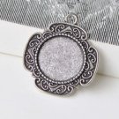 10 pcs Antique Silver Fancy Pendant Tray Base Settings A8611
