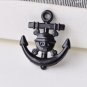 10 pcs Black Skull Pirate Anchor Charms 20x23mm A8542