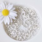 100 pcs Matte Silver White Oval Jump Rings 4x5mm 22G A8679