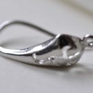 Platinum Tone Earring Hooks Component 19mm Set of 10  A7902