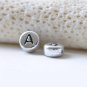 30 pcs Silver Alphabet Letter A Beads Tiny Acrylic Findings A8724