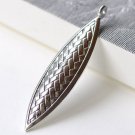 Antique Silver Marquise Leaf Charms Pendants Set of 8 A8038