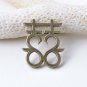 20 pcs Double Happiness Antique Bronze Charms 22x25mm A8757