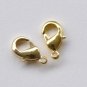 50 pcs Gold Plated Brass Lobster Claw Clasps 6x12mm A8626