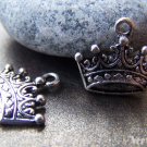 10 pcs Antique Silver Lovely Crown Charms 12x17mm A767