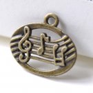 20 pcs Music Note Charms Antique Bronze Treble Clef Pendants A8007