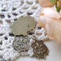 Fleur de Lis Medal Antique Bronze Pendants Charms Set of 10 A7997