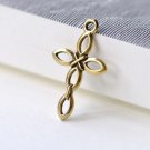 Antique Gold Marquise Cross Pendants Charms 17x28mm Set of 10 A8109