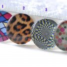Abstract Geometric Pattern Photo Glass Cabochon Dome Cameo 25mm