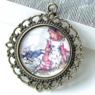 Rabbit Photo Glass Cabochon Dome Round Cameo 25mm Set of 5 A8199