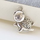 Antique Silver Little Happy Turtle Charms 14x23mm Set of 20 A8419
