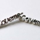 Antique Silver Love Me Connector Charms 5x26mm Set of 30 A8055