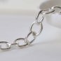 6.6 ft (2m) Silver Tone Iron Chunky Oval Cable Chain Link 9x11mm A8781