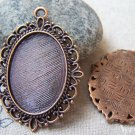 10 pcs Antique Copper Cameo Base Pendants 18x25mm Cabochon A5634