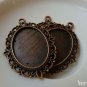 10 pcs Antique Copper Cameo Base Pendants 18x25mm Cabochon A5634
