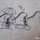 100 pcs Gunmetal Black Fish Hook Earwire Findings 18mm A3259