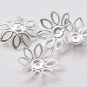 100 pcs Silver 8 Petal Filigree Flower Bead Caps 19mm A8608
