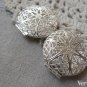 5 pcs Silver Photo Locket Filigree Round Pendants A7147