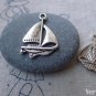 20 pcs Antique Silver Catamaran Sailing Boat Charms 17x24mm A7729
