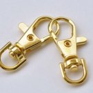 6 pcs Shiny Gold Lobster Swivel Clasps 14x38mm A8551