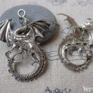 10 pcs Antique Silver Flying Dragon Charms Pendants 43x47mm A7251