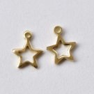 50 pcs Raw Brass Tiny Star Frame Charms 6mm A8744
