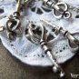 10 pcs Antique Silver 3D Crown Key Charms 8.5x25mm A1238