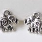 10 pcs Antique Silver Small 3D Flower Elephant Charm Pendants A8530