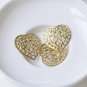 Raw Brass Heart Stamping Floral Embellishments 21mm Set of 20 A8526