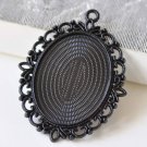 5 pcs Black Base Pendant Tray Bezel Settings 30x40mm Cabochon A8850