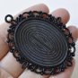 5 pcs Black Base Pendant Tray Bezel Settings 30x40mm Cabochon A8850