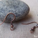 100 pcs Antiqued Copper Fish Ball Hook Earwire Findings  A3012