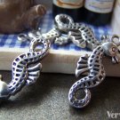 10 pcs of Antique Silver Lovely Seahorse Charms 10x24mm A3331