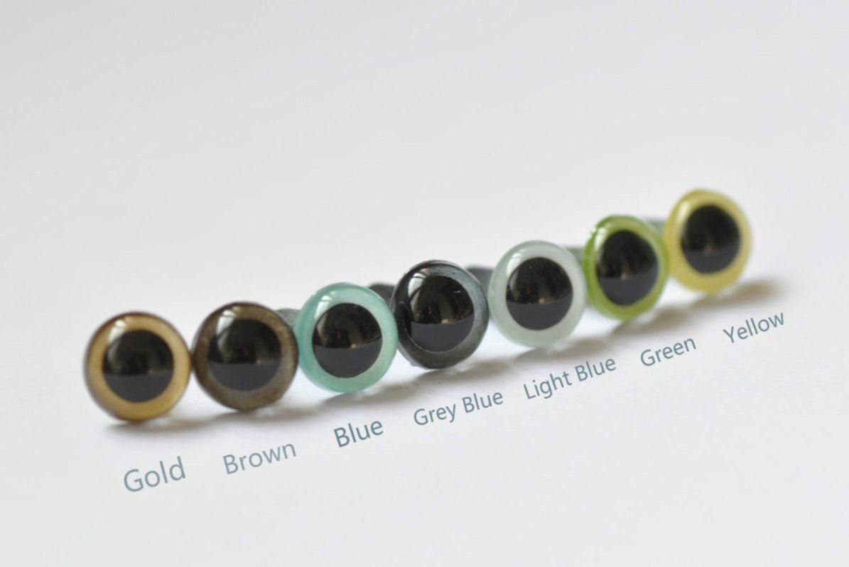 10 pcs 12mm (0.47") High Quality Round Plastic Toy Animal Eyes