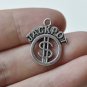 10 pcs Antique Silver Dollar Jackpot Lottery Charms A8622