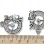 Antique Silver Rabbit Clock Charms 25x31mm Set of 10 A8326