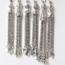 6 pcs Antique Silver Metal Tassel Charm Pendants Mixed Style A8768