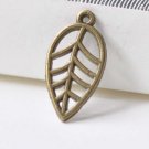 30 pcs Antique Bronze Small Filigree Leaf Charms 12x23mm A8471