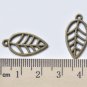 30 pcs Antique Bronze Small Filigree Leaf Charms 12x23mm A8471